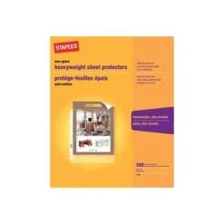 Staples Heavy Weight Sheet Protectors, 8.5" X 11", Clear, 100/Box (13860-CC)