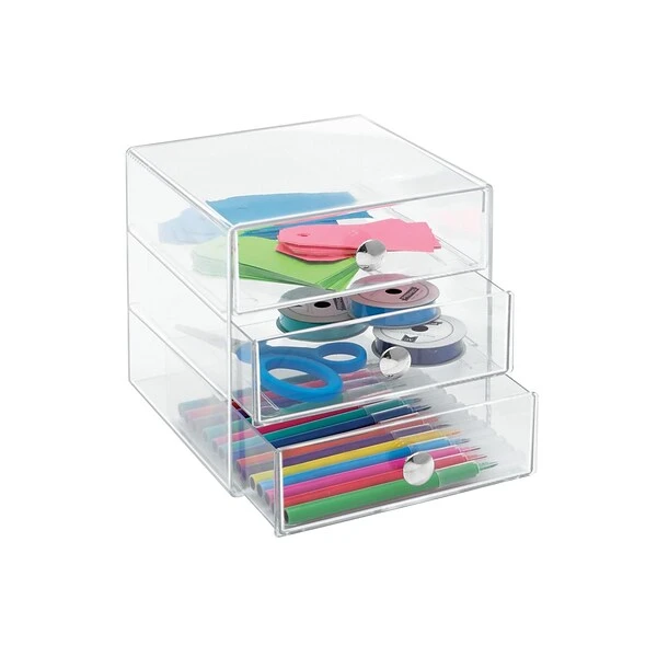 InterDesign Original 3 Drawers Desktop Storage, Clear (35300) 3 InterDesign Original 3 Drawers Desktop Storage, Clear (35300)