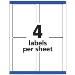 Avery TrueBlock Inkjet Shipping Labels, 3-1/2" X 5", White, 4 Labels/Sheet, 25 Sheets/Pack (8168) -Bostich Shop sp57018554 s7