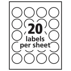 Avery Laser/Inkjet Identification Labels, 1 5/8" Dia., Glossy Clear, 20/Sheet, 25 Sheets/Pack (6582) 7 Avery Laser/Inkjet Identification Labels, 1 5/8" Dia., Glossy Clear, 20/Sheet, 25 Sheets/Pack (6582) -Bostich Shop sp57018953 s7