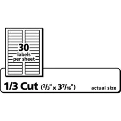 Avery Laser/Inkjet File Folder Labels, 2/3" X 3 7/16", White, 30/Sheet, 60 Sheets/Pack (75366) 9 Avery Laser/Inkjet File Folder Labels, 2/3" X 3 7/16", White, 30/Sheet, 60 Sheets/Pack (75366) -Bostich Shop sp57019824 s7