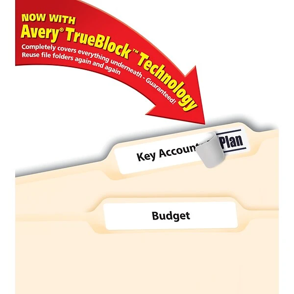 Avery Laser/Inkjet File Folder Labels, 2/3" X 3 7/16", White, 30/Sheet, 60 Sheets/Pack (75366) 6 Avery Laser/Inkjet File Folder Labels, 2/3" X 3 7/16", White, 30/Sheet, 60 Sheets/Pack (75366) - Image 4