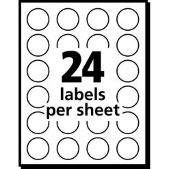 Avery® 5470 Round 3/4" Diameter Print & Write Color Coding Labels, Yellow Neon