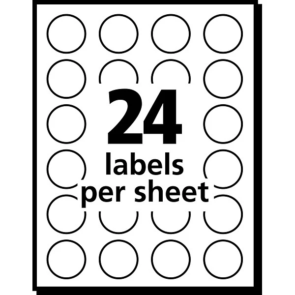 Avery® 5471 Round 3/4" Diameter Print & Write Color Coding Labels, Orange Neon 3 Avery® 5471 Round 3/4" Diameter Print & Write Color Coding Labels, Orange Neon