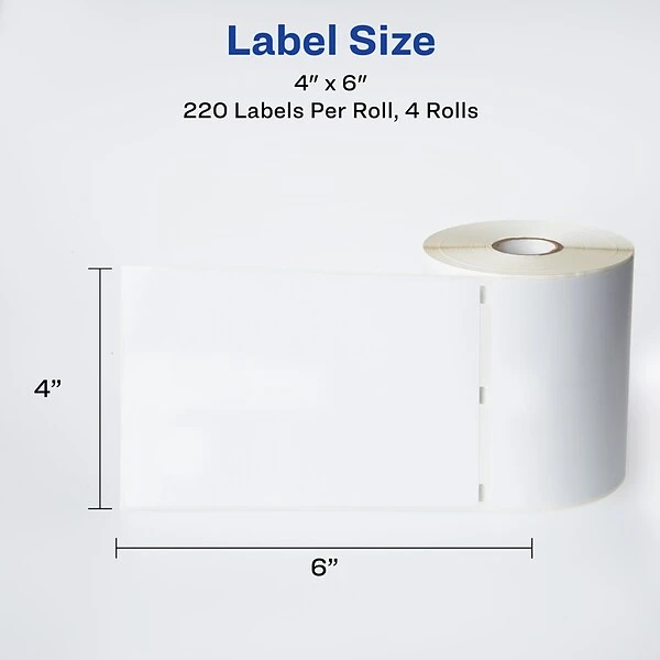 Avery Thermal Shipping Labels, 4" X 6", White, 220 Labels/Roll, 4 Rolls/Box (4157) 8 Avery Thermal Shipping Labels, 4" X 6", White, 220 Labels/Roll, 4 Rolls/Box (4157) - Image 6