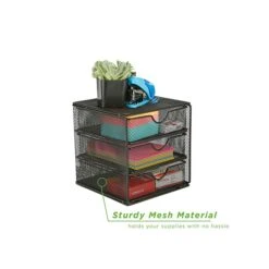 Mind Reader 3-Drawer File Storage, Black (MINMESH3-BLK) 11 Mind Reader 3-Drawer File Storage, Black (MINMESH3-BLK) -Bostich Shop sp76824997 s7