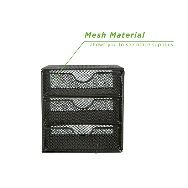 Mind Reader 3-Drawer File Storage, Black (MINMESH3-BLK) 7 Mind Reader 3-Drawer File Storage, Black (MINMESH3-BLK) - Image 5