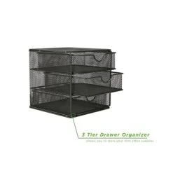Mind Reader 3-Drawer File Storage, Black (MINMESH3-BLK) 14 Mind Reader 3-Drawer File Storage, Black (MINMESH3-BLK) -Bostich Shop sp76825000 s7