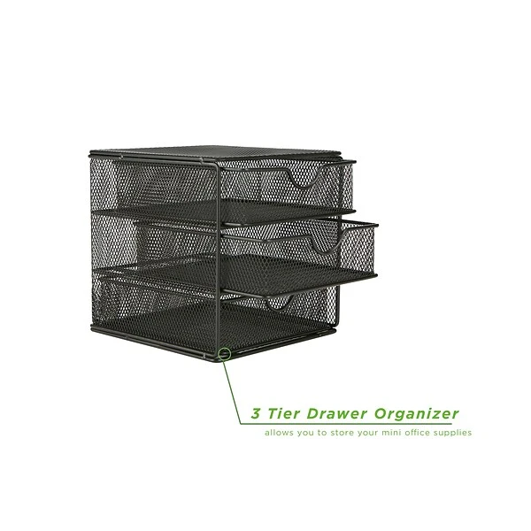 Mind Reader 3-Drawer File Storage, Black (MINMESH3-BLK) 8 Mind Reader 3-Drawer File Storage, Black (MINMESH3-BLK) - Image 6