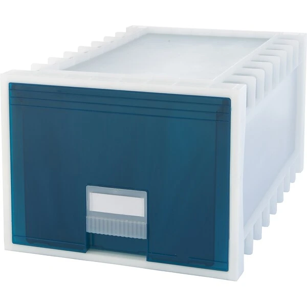 Storex Plastic Archive Storage Drawer, Frost/Aqua (61103U01C) 3 Storex Plastic Archive Storage Drawer, Frost/Aqua (61103U01C)