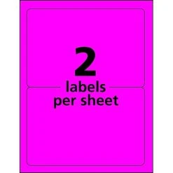 Avery High Visibility Laser Shipping Labels, 5 1/2" X 8 1/2", Neon Magenta, Pack Of 200 (5948) -Bostich Shop sp83628810 s7
