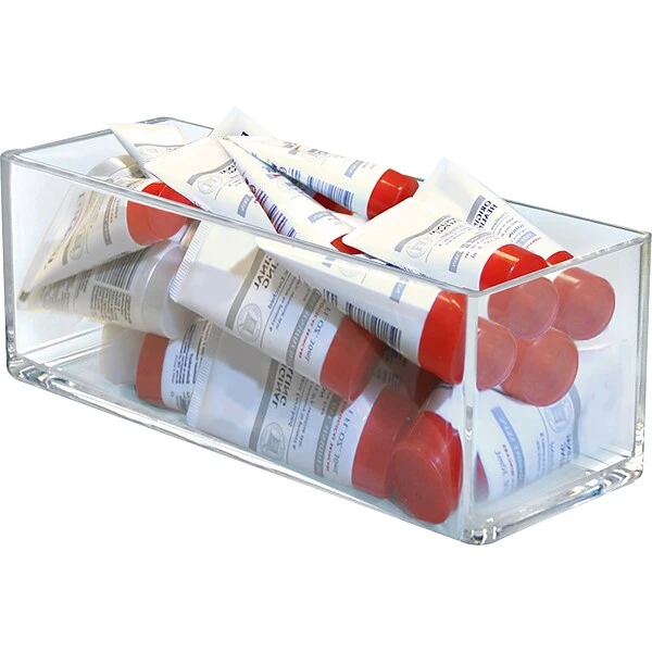 Azar Deluxe Open Lid Storage Bin, Clear, 4/Pack (556344) 3 Azar Deluxe Open Lid Storage Bin, Clear, 4/Pack (556344)