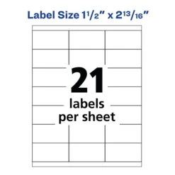 Avery Address Labels For Copiers, 1" X 2-13/16", White, 21 Labels/Sheet, 100 Sheets/Box, 2100 Labels/Box (5360) -Bostich Shop sp89843162 s7