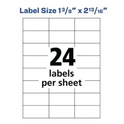 Avery Address Labels For Copiers 1-3/8" X 2-13/16", White, 24 Labels/Sheet, 100 Sheets/Box, 2400 Labels/Box (5363) -Bostich Shop sp89843311 s7